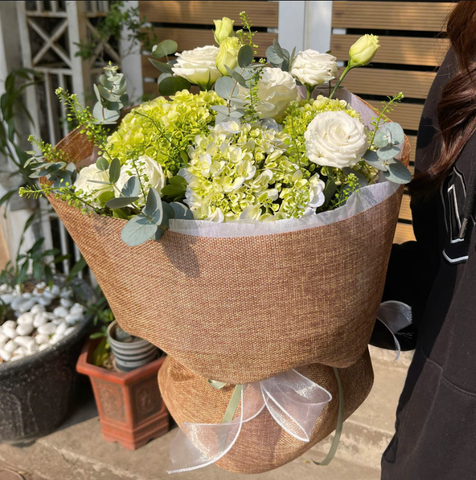  Bó Hoa Xinh Cẩm Tú Cầu Xanh Lá Tươi Mát 