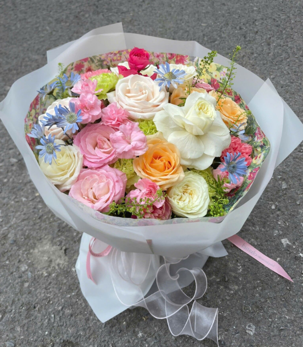  Bó Hoa Xinh Mix Sắc Màu Khu Vườn Đầy Hoa 