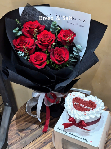  Set Bánh & Hoa Tone Đỏ Kỉ Niệm 