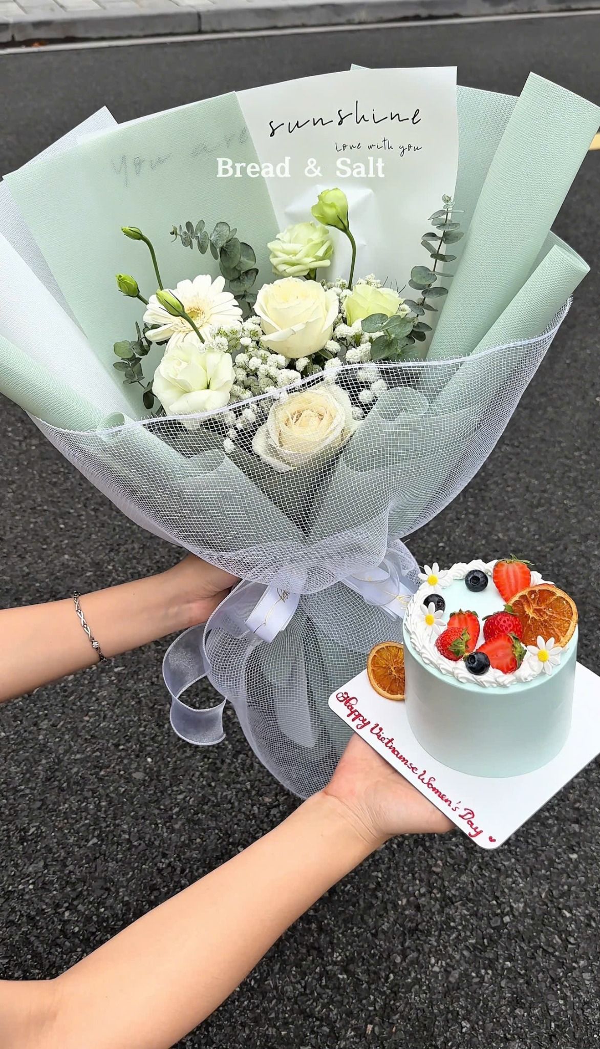  Set Bánh & Hoa Tone Xanh Mint 