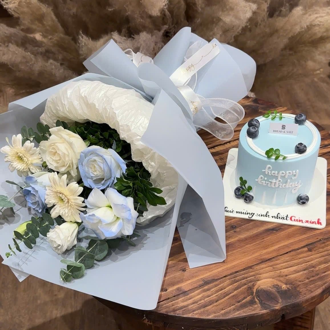  Set Bánh & Hoa Tone Xanh Dương 