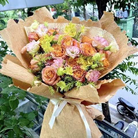  Bó Hoa Xinh Cam Vàng Rực Rỡ 