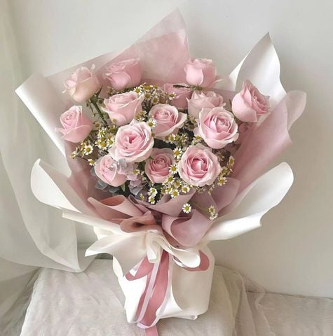  Bó Hoa Xinh Tone Hồng Dịu Dàng 