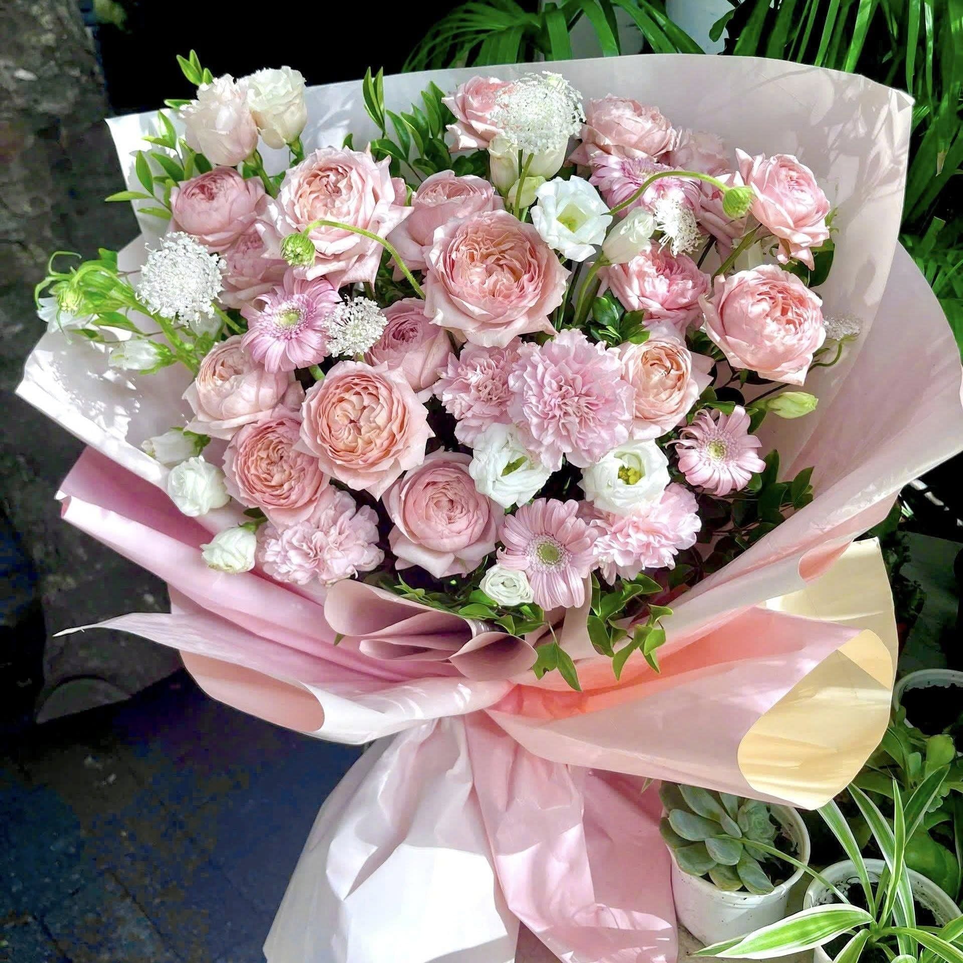  Bó Hoa Xinh Tone Hồng Tặng Sinh Nhật, Kỉ Niệm 