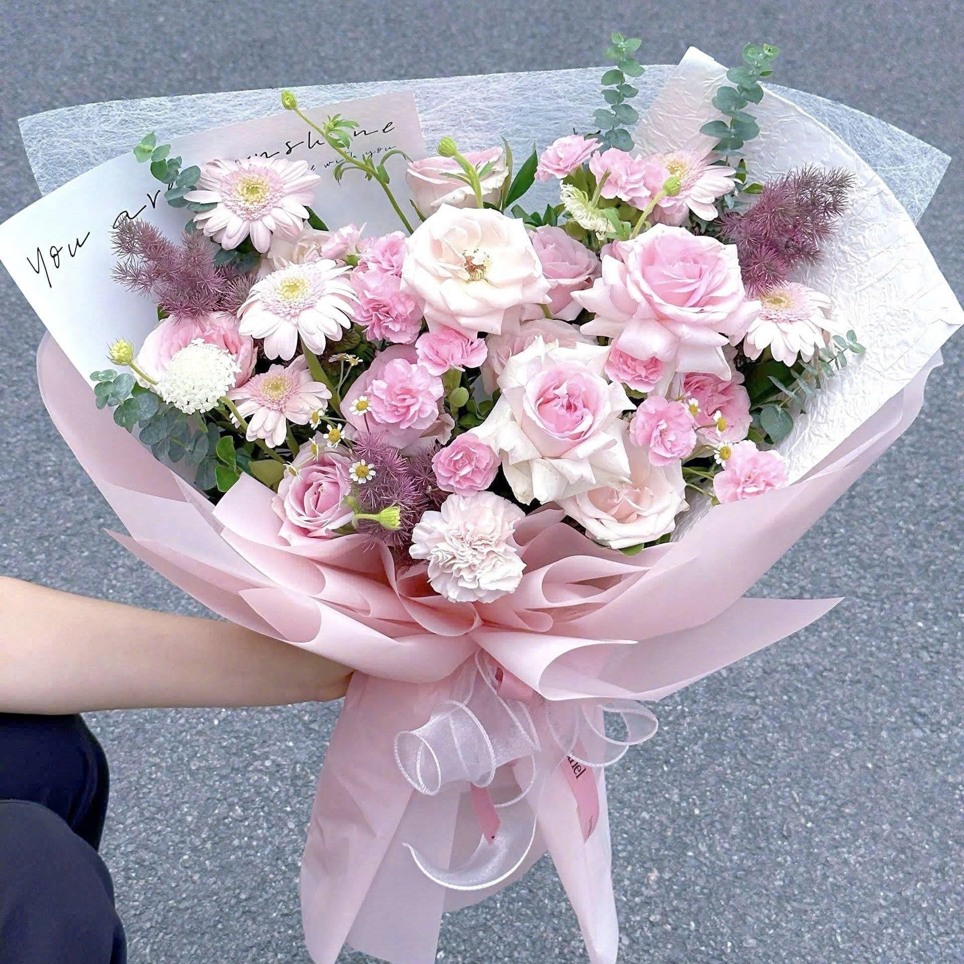  Bó Hoa Xinh Tone Hồng Tặng Sinh Nhật, Kỉ Niệm 