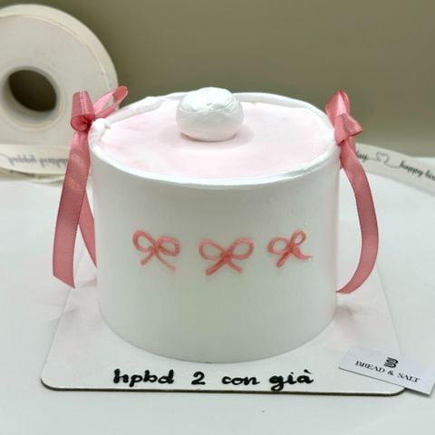  Bento Cake Nơ Hồng Xinh Yêu 