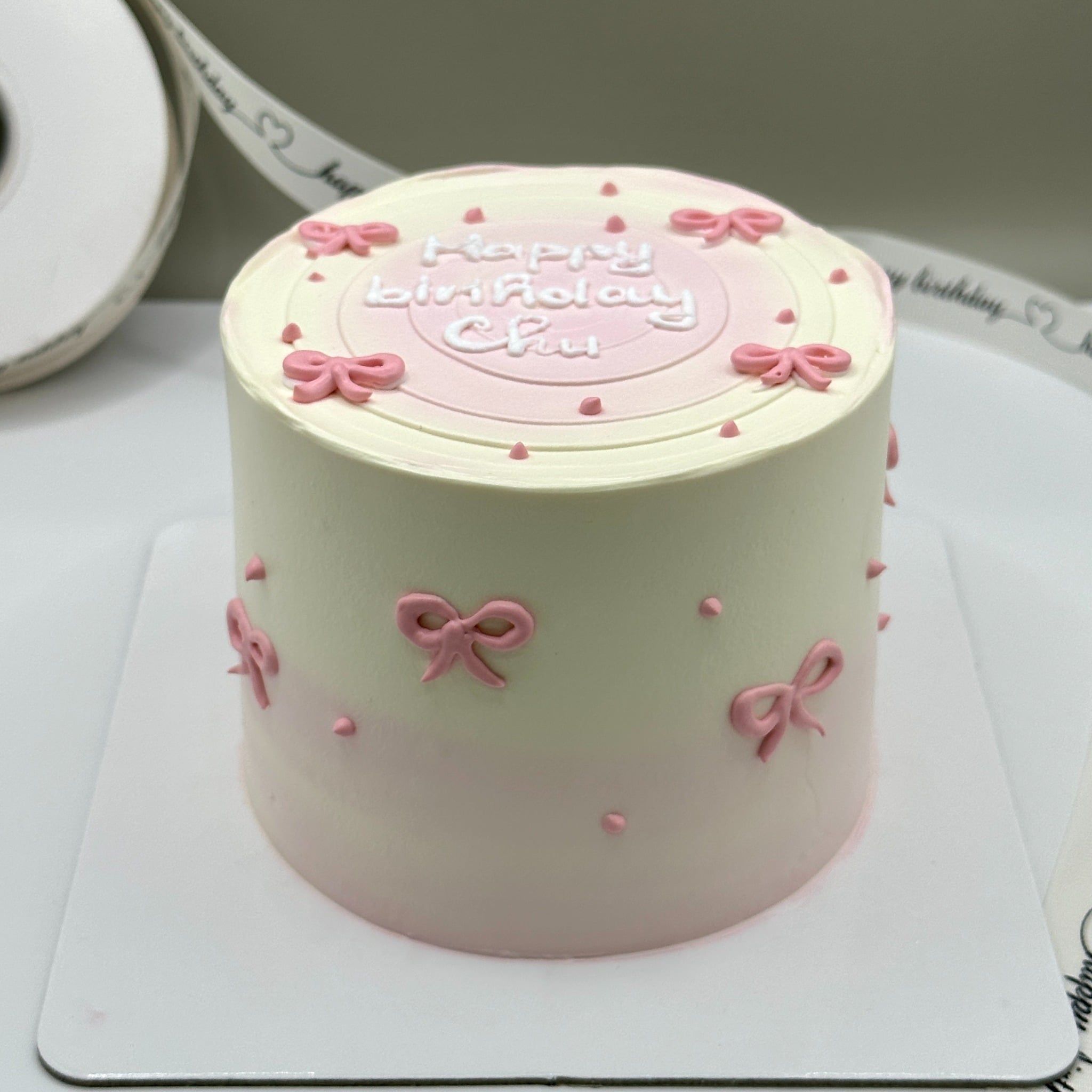  Bento Cake Nơ Hồng Dễ Thương 