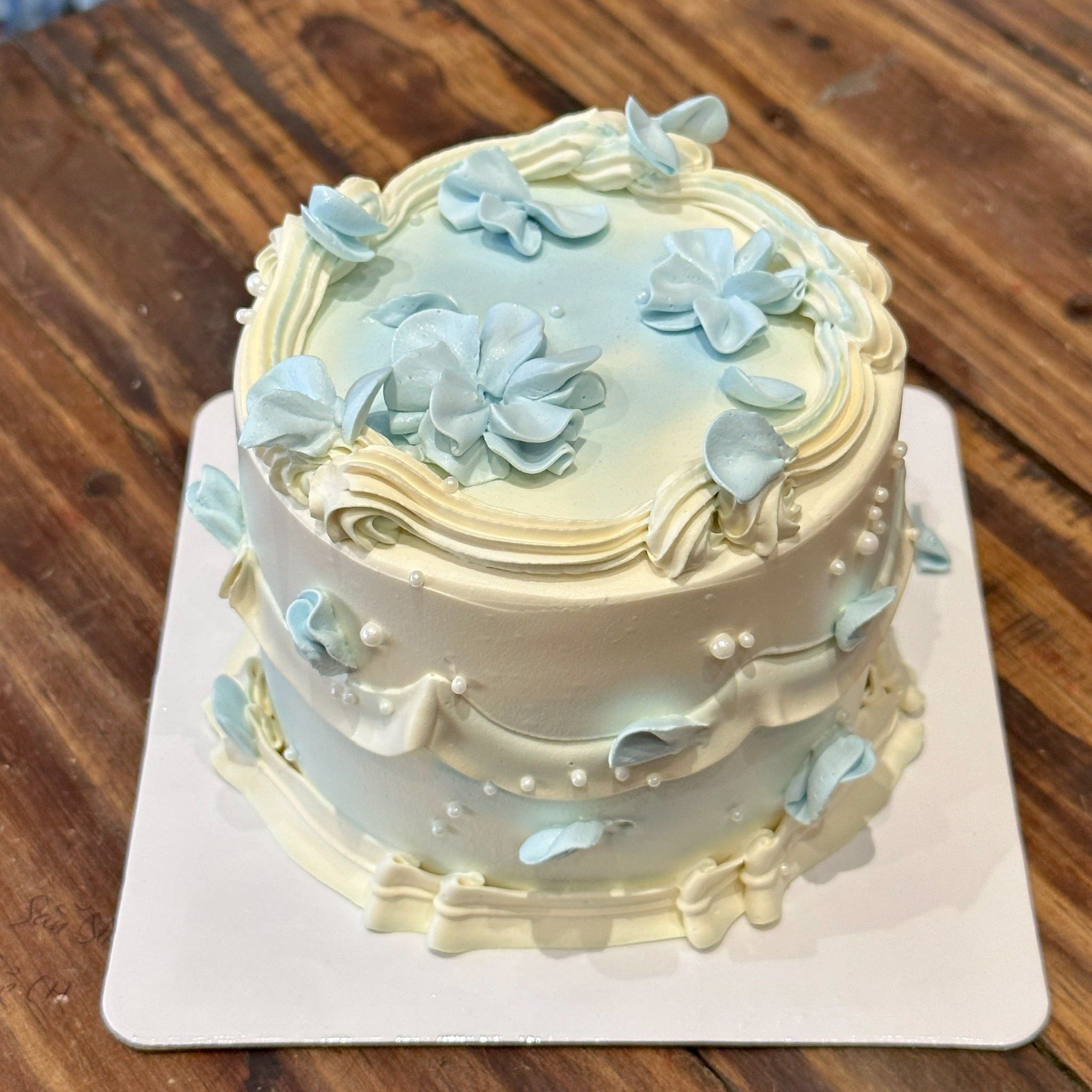  Bento Cake Hoa Xanh Dương Xinh 