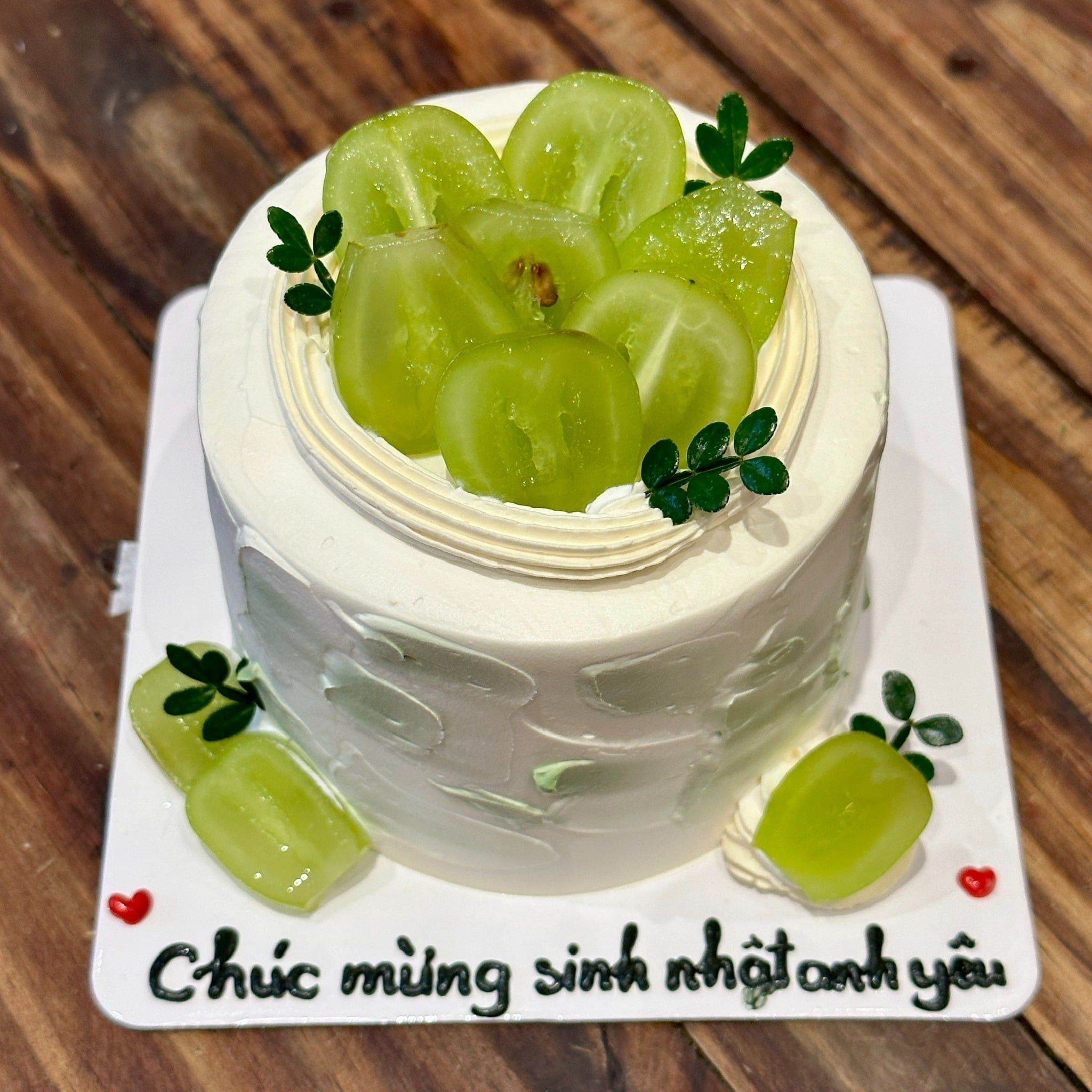  Bento Cake Xanh Lá Nho Sữa 