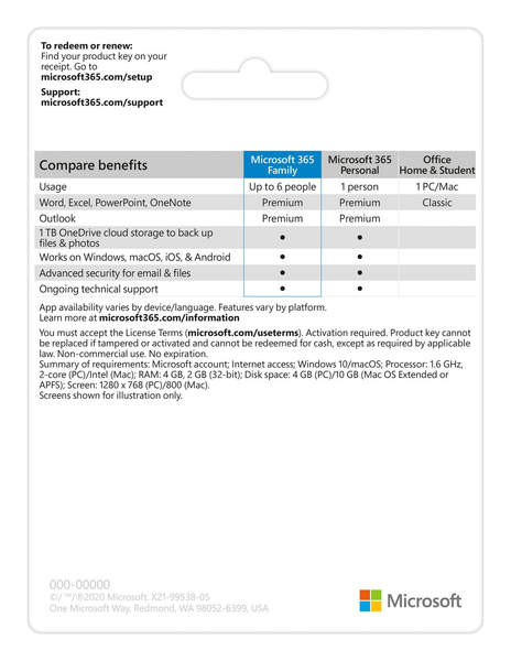 Phần mềm Microsoft 365 Family AllLng Sub PK Lic 1YR Online APAC EM C2R NR EP2-36890