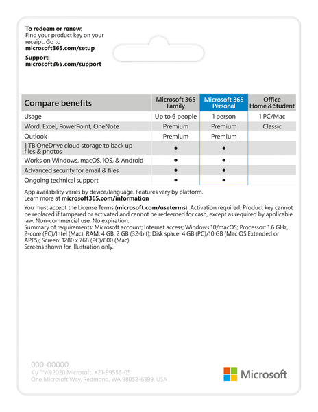 Phần mềm Microsoft 365 Personal AllLng Sub PKLic 1YR Online APAC EM C2R NR EP2-32313