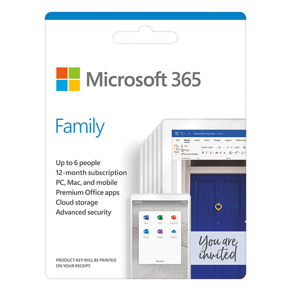 Phần mềm Microsoft 365 Family AllLng Sub PK Lic 1YR Online APAC EM C2R NR EP2-36890