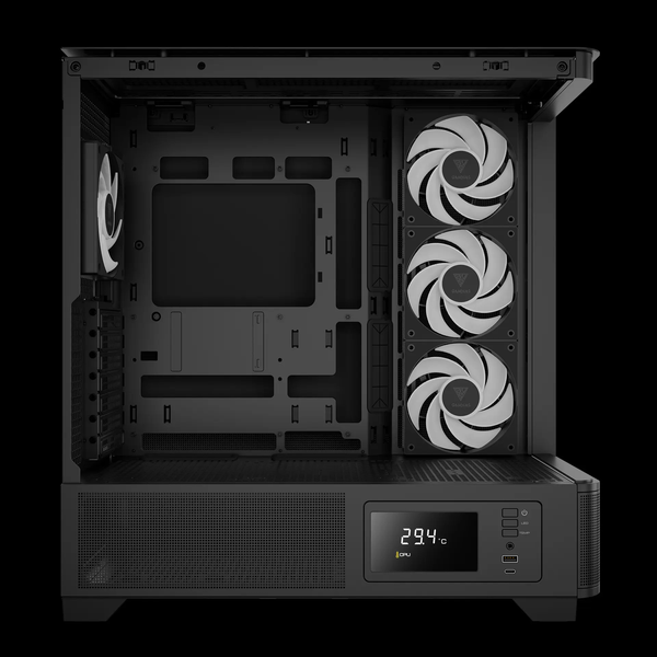 Case Gamdias ATLAS P2 CG - Sẵn 4 Fan ARGB Syncmain, đi kèm Controller Hub 8 slots