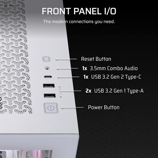 Vỏ máy tính Corsair 3500X RS-R ARGB Tempered Glass Mid-Tower, White CC-9011323-WW