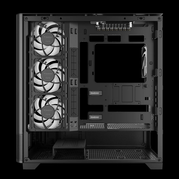 Case Gamdias ATLAS P2 CG - Sẵn 4 Fan ARGB Syncmain, đi kèm Controller Hub 8 slots