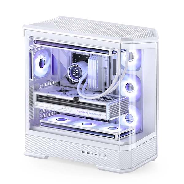 Case Jonsbo D400 White - Kính Cường Lực Cong