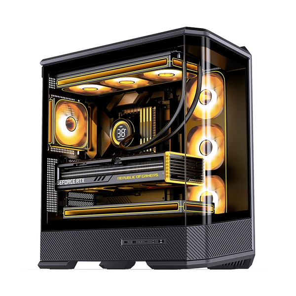 Case Jonsbo D400 Black - Kính Cường Lực Cong
