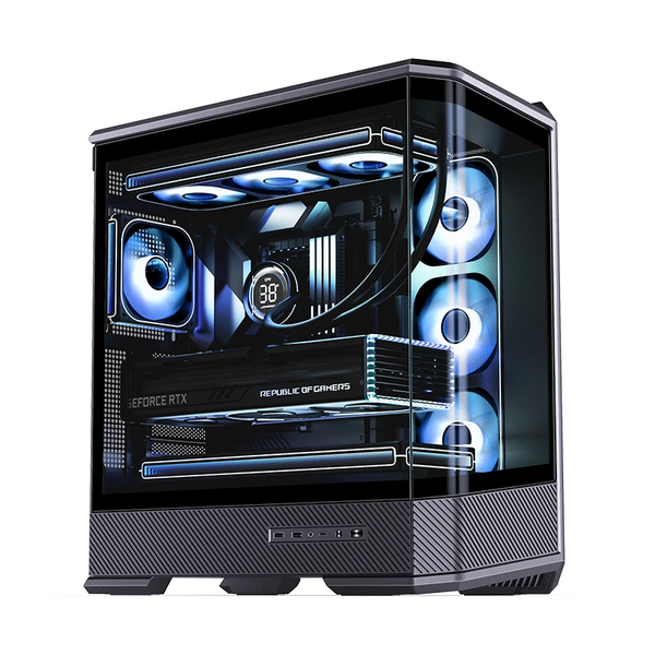 Case Jonsbo D400 Black - Kính Cường Lực Cong
