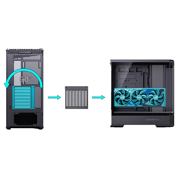 Case Jonsbo D400 Black - Kính Cường Lực Cong
