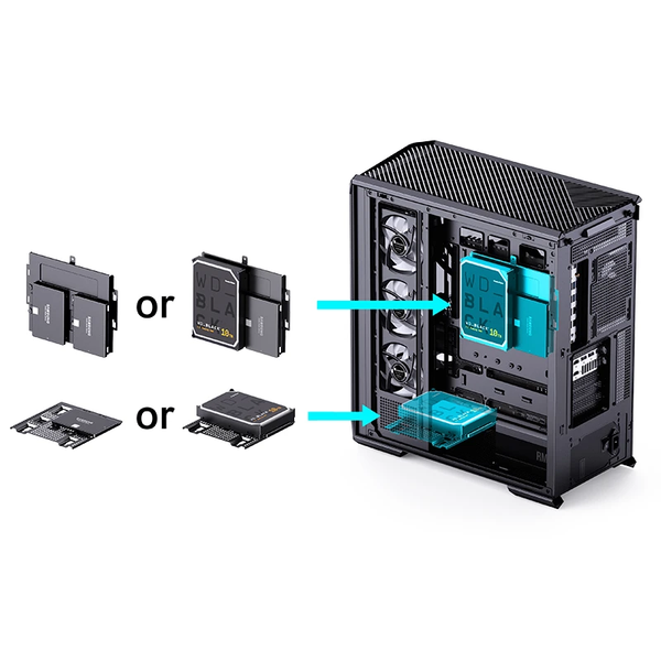 Case Jonsbo D400 Black - Kính Cường Lực Cong