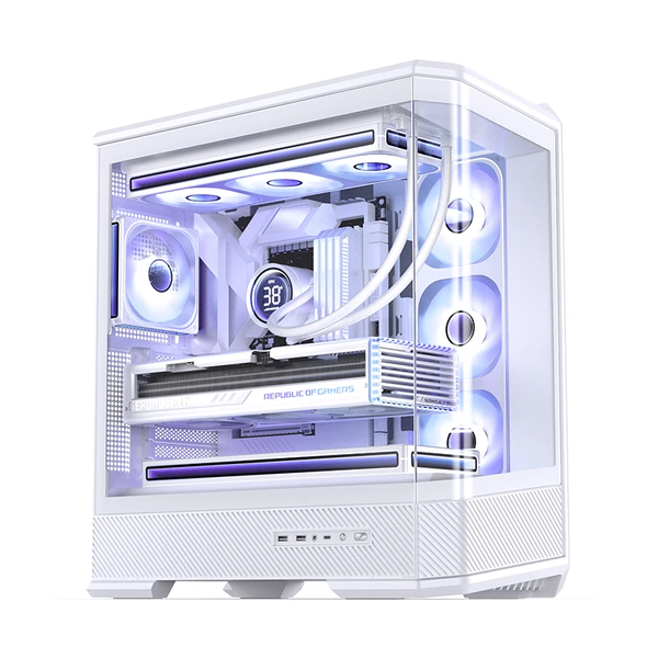 Case Jonsbo D400 White - Kính Cường Lực Cong