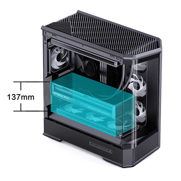 Case Jonsbo D400 Black - Kính Cường Lực Cong