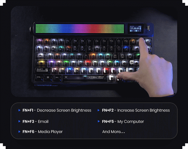 Bàn phím Machenike KT84-B84W Smart Screen Tri-mode