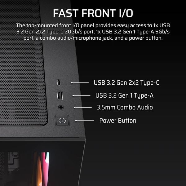 Vỏ máy tính Corsair 2800X RS-R ARGB Micro-ATX, Black CC-9011347-WW