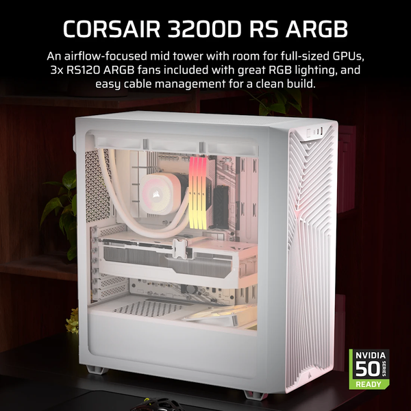Vỏ máy tính Corsair 3200D RS ARGB White CC-9011345-WW