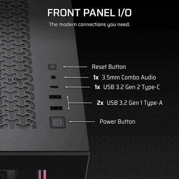Vỏ máy tính Corsair 3500X RS-R ARGB Tempered Glass Mid-Tower, Black CC-9011322-WW