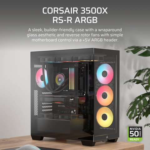 Vỏ máy tính Corsair 3500X RS-R ARGB Tempered Glass Mid-Tower, Black CC-9011322-WW