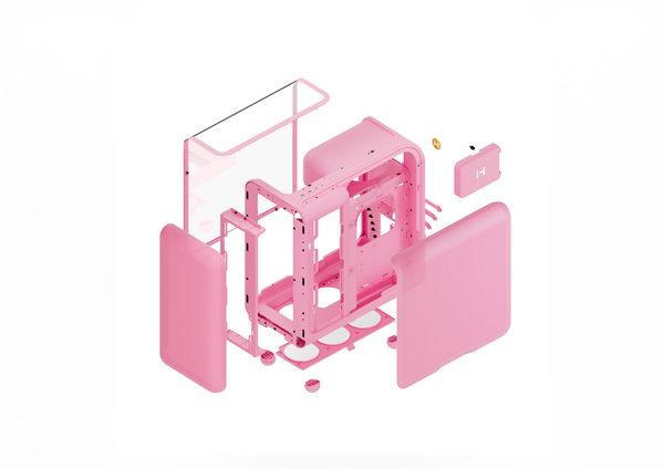 Case HYTE X50 Tempered Glass E-ATX (Strawberry Milk)