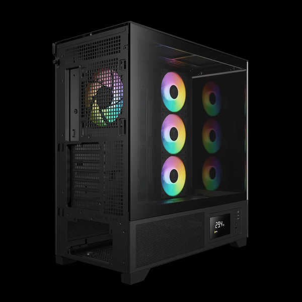 Case Gamdias ATLAS P2 CG - Sẵn 4 Fan ARGB Syncmain, đi kèm Controller Hub 8 slots