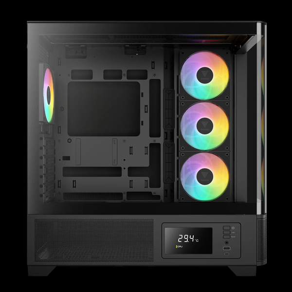 Case Gamdias ATLAS P2 CG - Sẵn 4 Fan ARGB Syncmain, đi kèm Controller Hub 8 slots