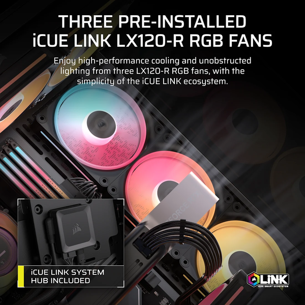Vỏ máy tính Corsair 3500X LX-R RGB iCUE LINK Tempered Glass Mid-Tower, Black CC-9011324-WW