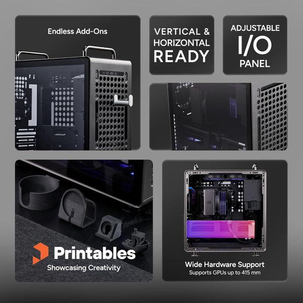 Case Cooler Master QUBE 540 Stardust Iron ATX Mid-Tower Q540-MGNN-S00