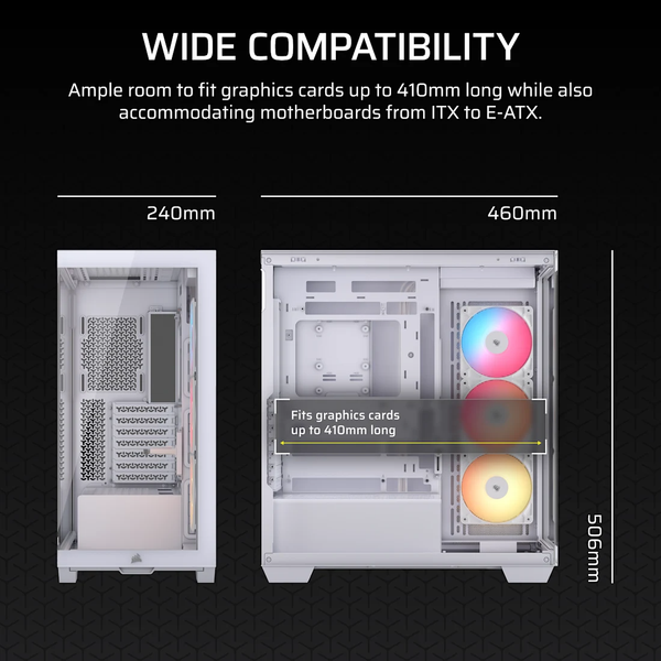 Vỏ máy tính Corsair 3500X RS-R ARGB Tempered Glass Mid-Tower, White CC-9011323-WW