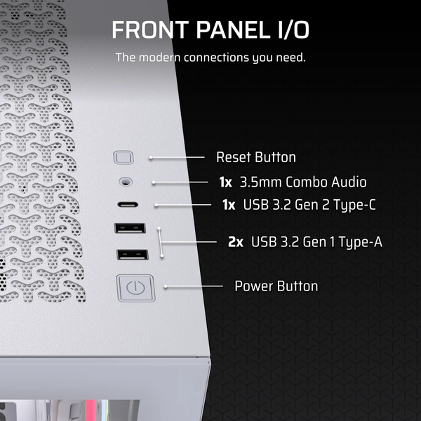 Vỏ máy tính Corsair 3500X LX-R RGB iCUE LINK Tempered Glass Mid-Tower, White CC-9011325-WW