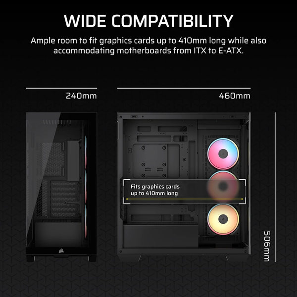 Vỏ máy tính Corsair 3500X LX-R RGB iCUE LINK Tempered Glass Mid-Tower, Black CC-9011324-WW