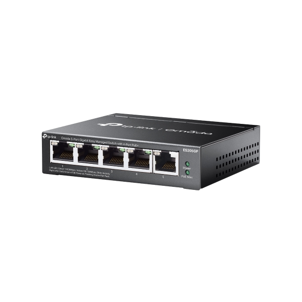 Switch TP-Link Omada ES205GP 5*Port_RJ45/4P_POE/65W/Cloud/Đen