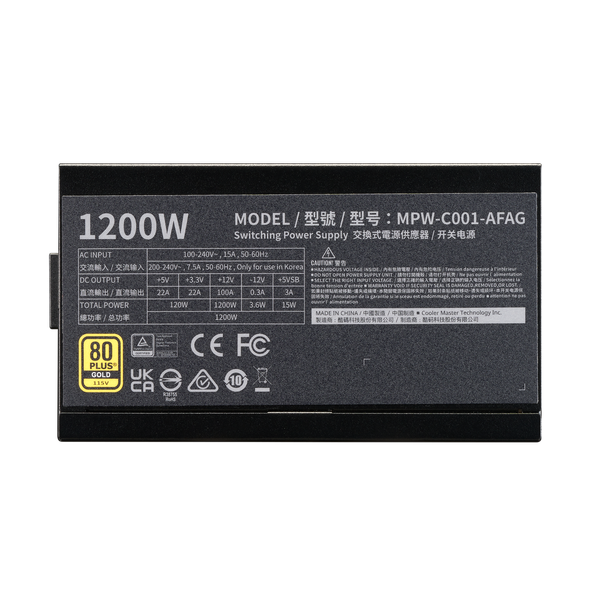 Nguồn máy tính Cooler Master ELITE GOLD 1200 ATX 3.1 Fully-Modular MPW-C001-AFAG