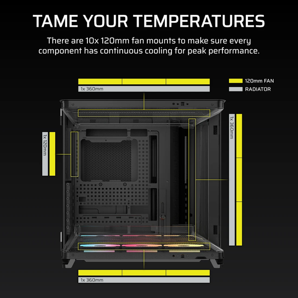 Vỏ máy tính Corsair AIR 5400 LX-R RGB iCUE LINK Tempered Glass Mid-Tower, Black CC-9011320-WW