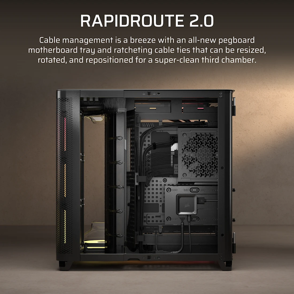 Vỏ máy tính Corsair AIR 5400 LX-R RGB iCUE LINK Tempered Glass Mid-Tower, Black CC-9011320-WW