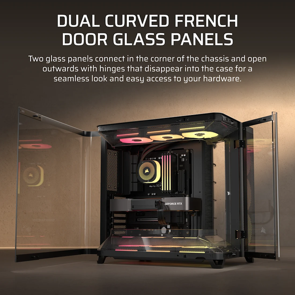 Vỏ máy tính Corsair AIR 5400 LX-R RGB iCUE LINK Tempered Glass Mid-Tower, Black CC-9011320-WW