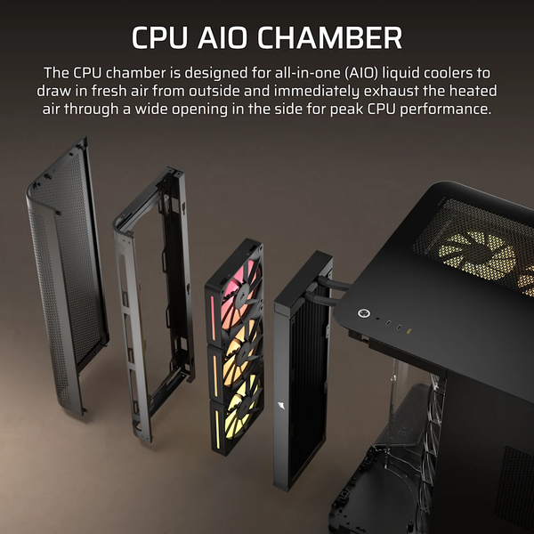 Vỏ máy tính Corsair AIR 5400 LX-R RGB iCUE LINK Tempered Glass Mid-Tower, Black CC-9011320-WW