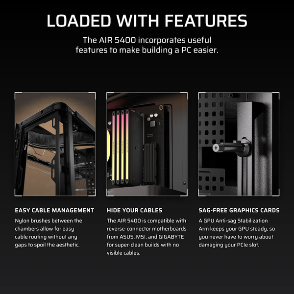 Vỏ máy tính Corsair AIR 5400 RS-R ARGB Tempered Glass Mid-Tower, Black CC-9011318-WW