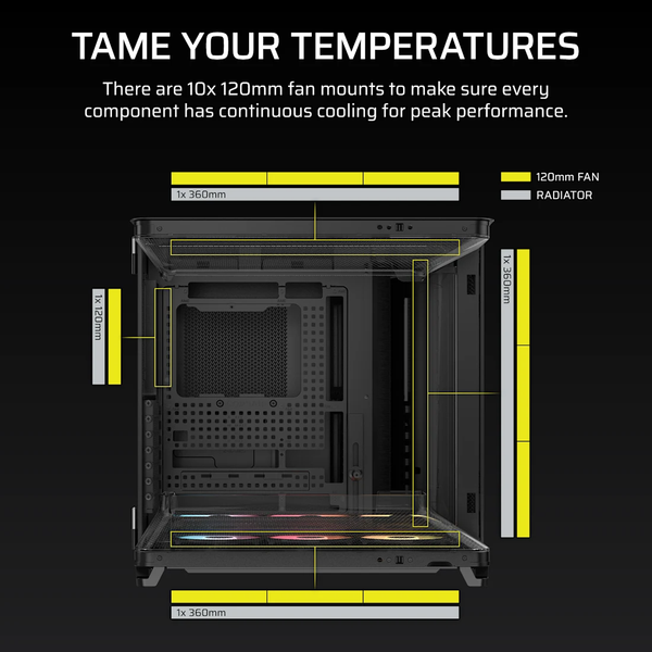 Vỏ máy tính Corsair AIR 5400 RS-R ARGB Tempered Glass Mid-Tower, Black CC-9011318-WW