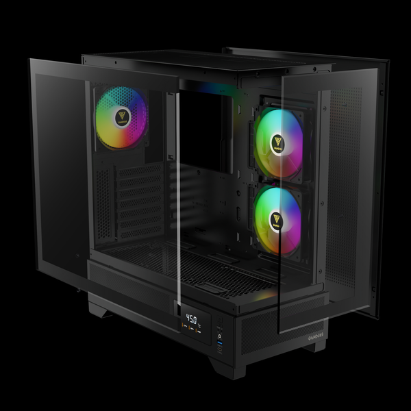 Case Gamdias ATLAS M1 ARGB - Kèm 3 Fan PWM ARGB Syncmain có Controller Hub 6 Slot