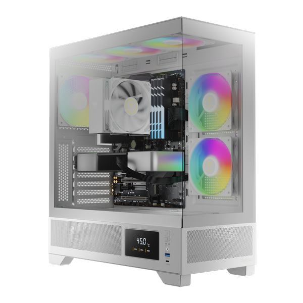 Case Gamdias ATLAS M1 ARGB - Kèm 3 Fan PWM ARGB Syncmain có Controller Hub 6 Slot