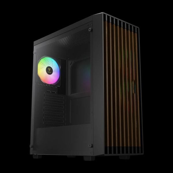 Case Gamdias AURA GC4 ELITE Mặt Gỗ - Kèm 3 Fan ARGB 120mm Syncmain
